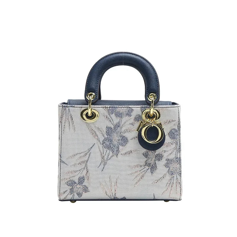 Floral Mini Handbag with Graceful Charm Hardware Set