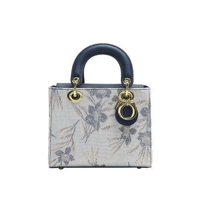 Floral Mini Handbag with Graceful Charm Hardware Set