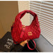 Quilted Wave Crossbody Bag With Delicate Logo Detailing - Red