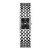 Square Dial Quartz Watch with Stainless Steel Bracelet - Silver Black