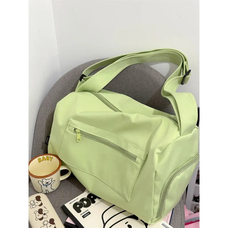 Crossbody Travel Tote Bag with Front Zip Pocket