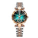 Watch Faceted Dial Two Tone Bracelet Crystal Accents - Gold Blue