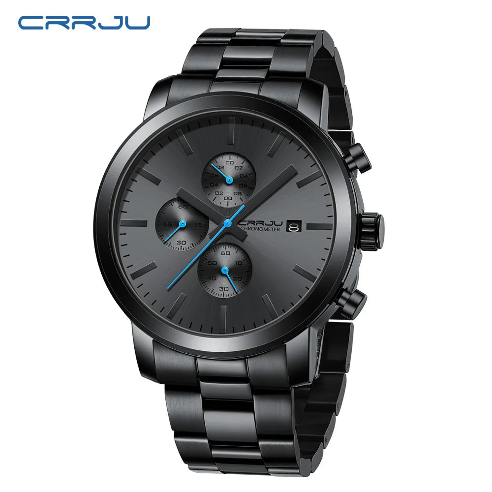 Monolithic Chronograph Dial Wristwatch with Date Window