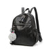 Backpack for Women with Zippered Compartments Softback - Black