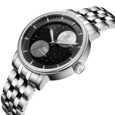 Moon Phase Automatic Mechanical Wristwatch Twin Moons