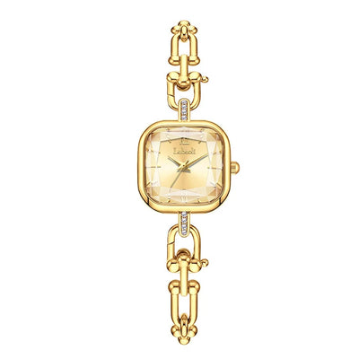 Square Bracelet Watch with Elegant Chain Link Design