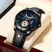 Watch: Precision Dial Timepiece with Classic Strap - Black Blue