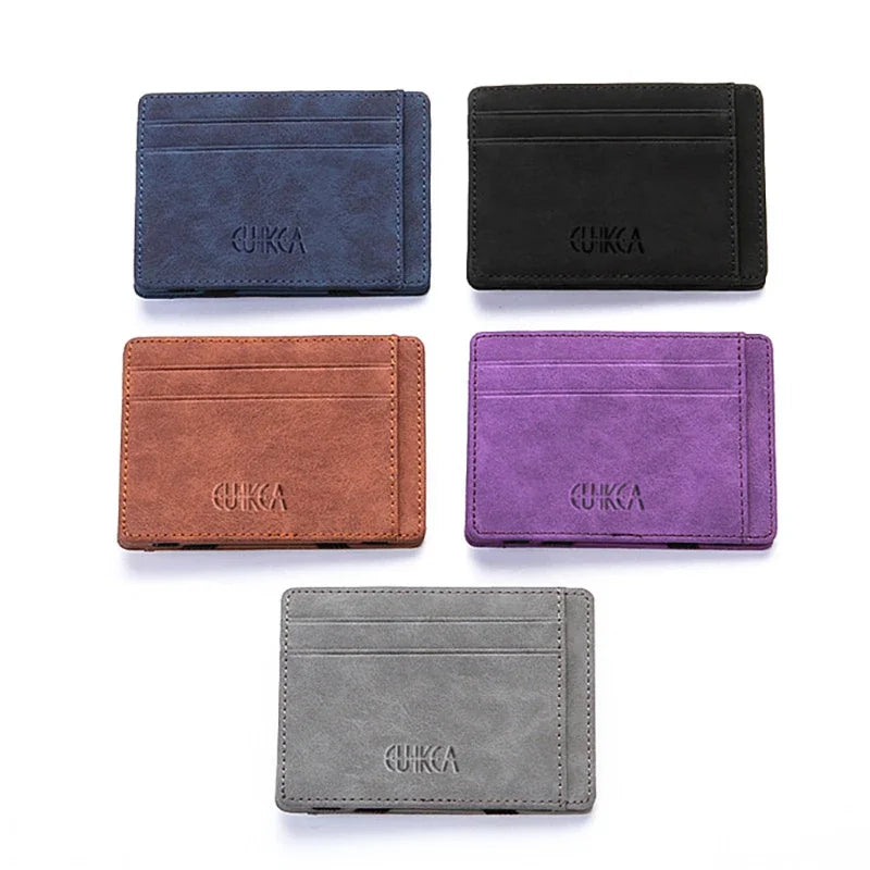 Compact PU Leather Wallet with Zip Coin Pocket