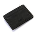Compact PU Leather Wallet with Zip Coin Pocket - Black
