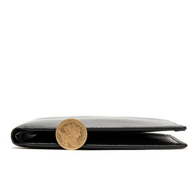 Slim Leather Wallet with Cash Compartments Card Holders