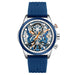 Sport Chronograph Skeleton Watch Open Heart Dial - Blue