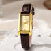 Wristwatch with Rectangular Case Quartz Movement - Brown
