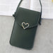 Handbag with Clear Phone Pocket Crossbody Purse Deluxe - Dark Green