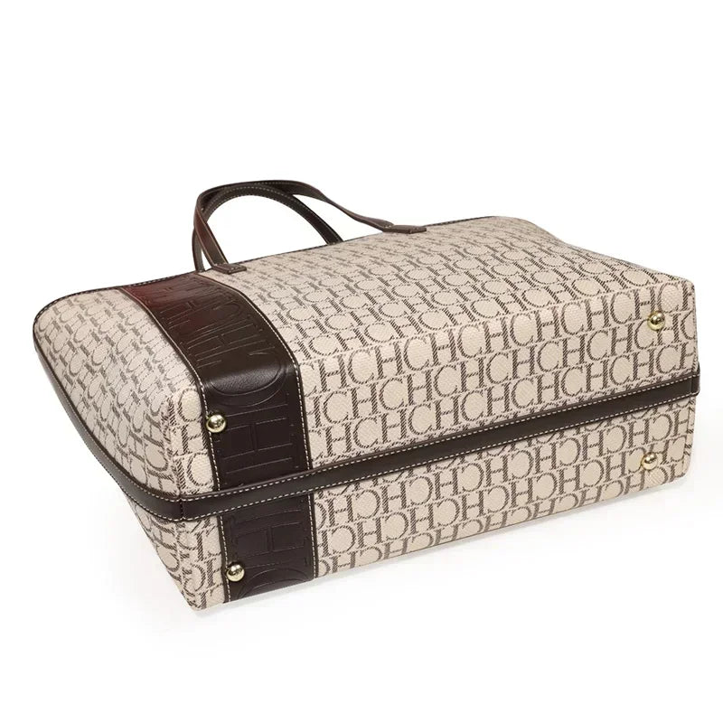 Monogram Pattern Shoulder Tote for Everyday Grace Carry