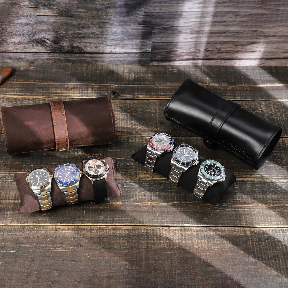 Watch Roll Box Leather Detachable Travel Case