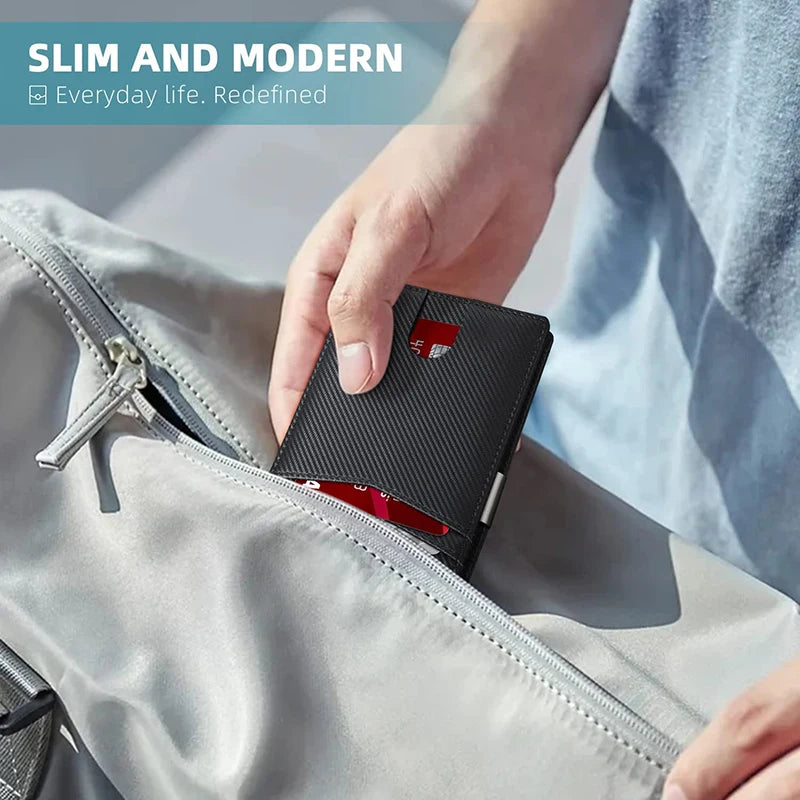 Carbon Fiber Slim Cardholder With RFID Shield Guard