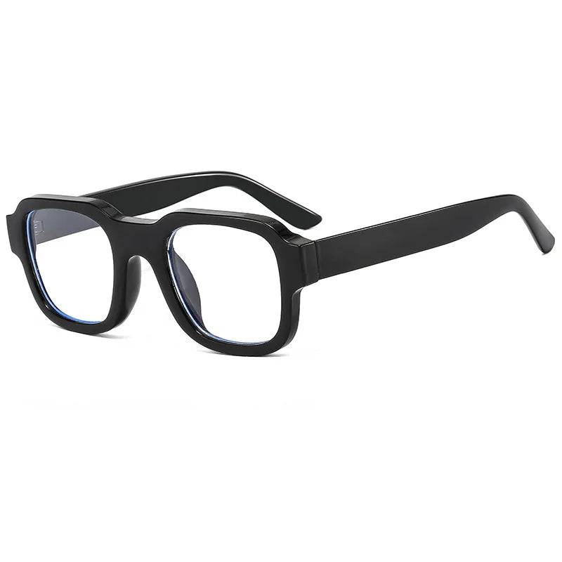 Retro Square Sunglasses UV400 Classic Frame Design - Black Clear