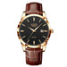 Elegant Quartz Watch with Date Display for Formal Wear - Rose Gold Black