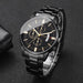 Wristwatch with Chronograph Sub Dials and Date - Black Gold