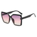 Oversized Square Sunglasses UV400 Protection Retro - BK/PU/PK