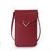 Handbag with Clear Phone Pocket Crossbody Purse Deluxe - Wine Red