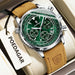 Wristwatch Chronograph Date Display Arabic Numerals - Silver Green