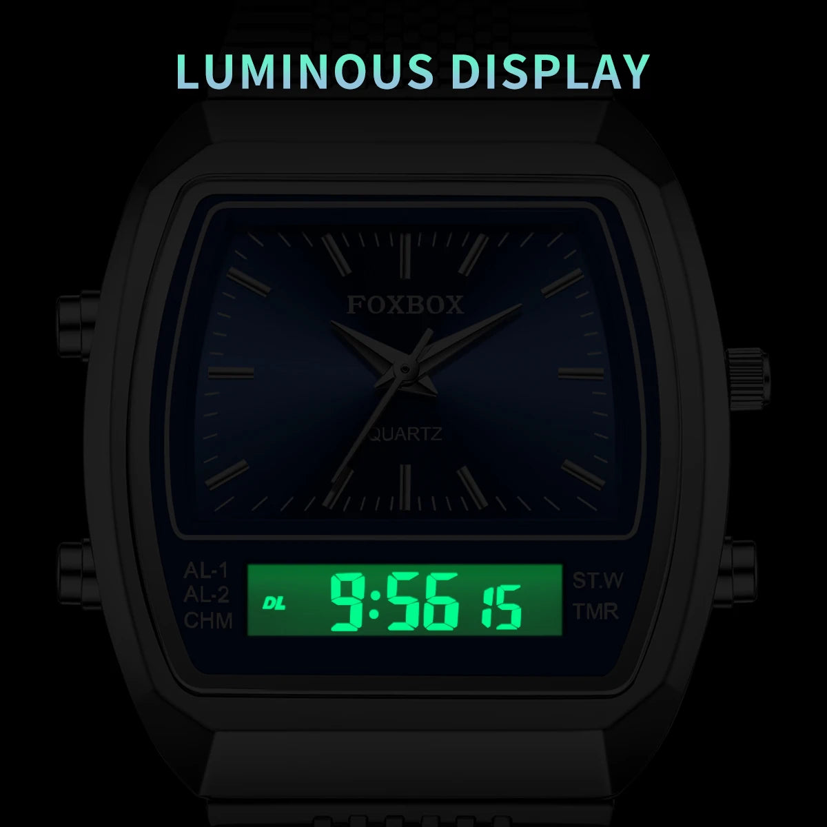 Watch Dual Display Quartz Timepiece for Everyday Use - WO2MEN