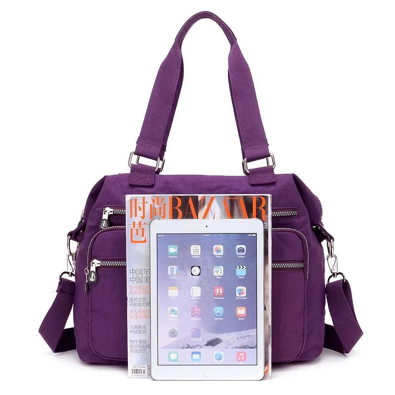 Top Handle Bag with Front Zip Pockets for Daily Use