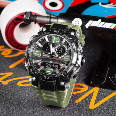 Sport Digital Analogue Wristwatch with Stopwatch