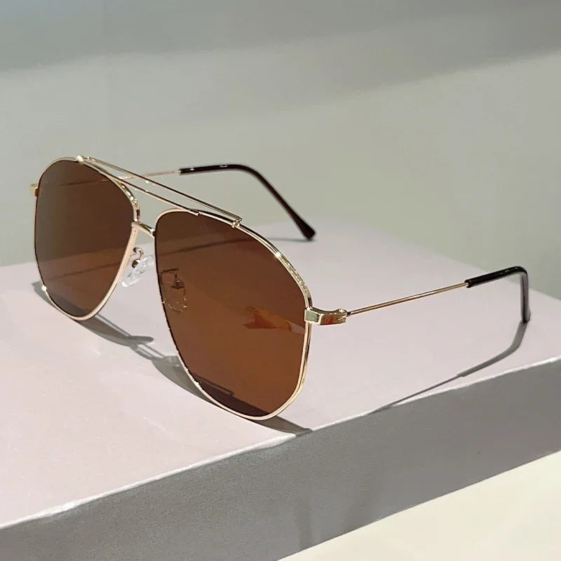 Aviator Sunglasses with Double Bridge Design