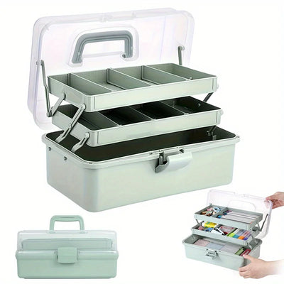 3 Layer Craft Organizer Case with Adjustable Dividers
