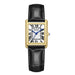 Rectangular Quartz Watch with Leather Strap Timeless - Gold Black V4