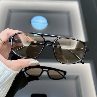 Vintage Square Sunglasses with Mirrored Lenses