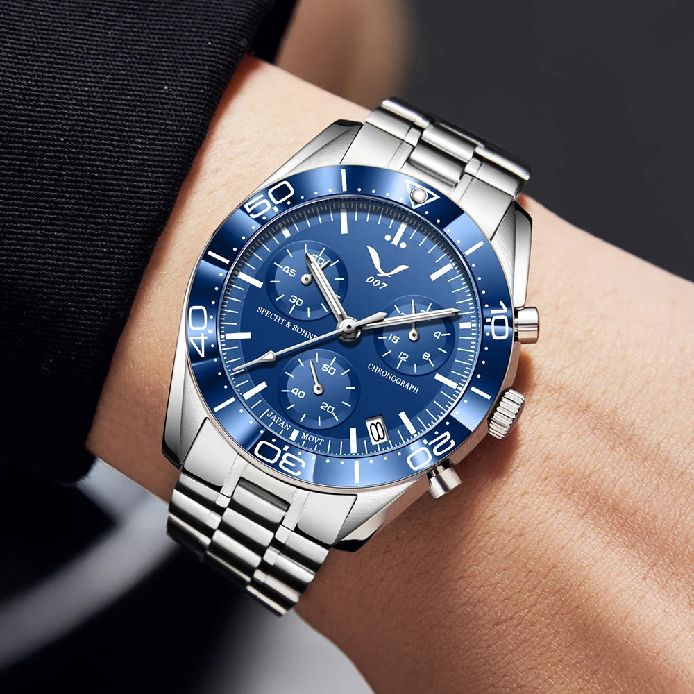 Chronograph Wristwatch with Three Subdials And Date