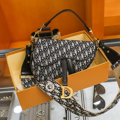 Monogram D Dual Bag Crossbody and Clutch Satchel Bag