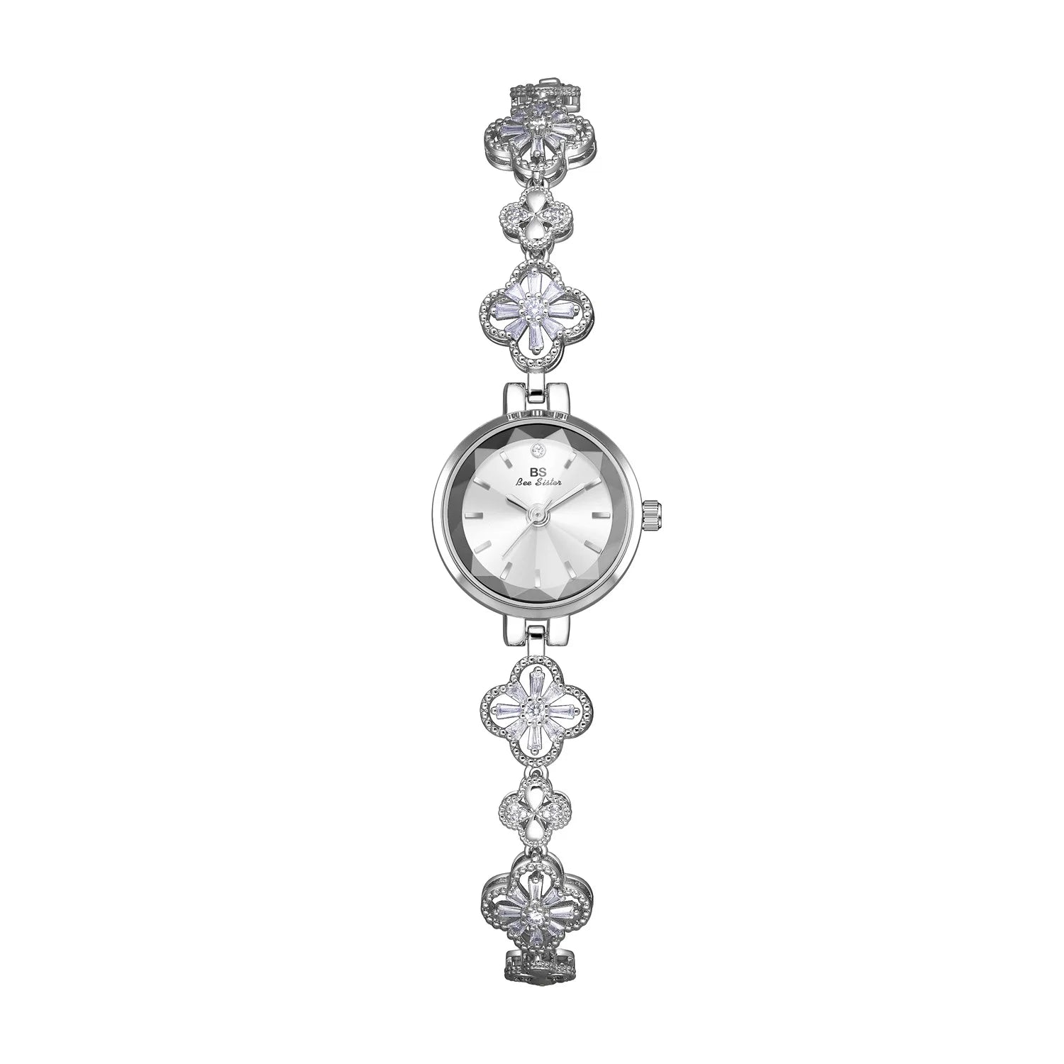 Elegant Floral Bracelet Watch with Dial Details