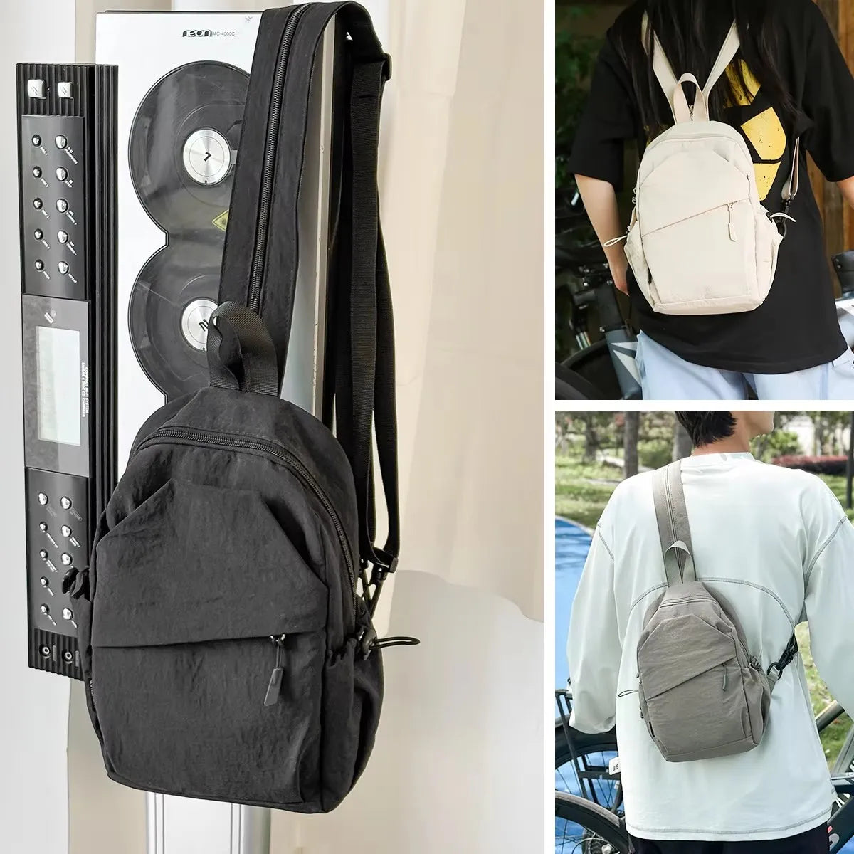 Crossbody Bag Nylon with front pocket everyday carry