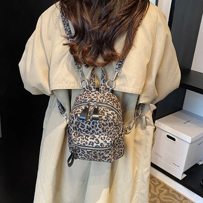 Leopard Print Backpack for Everyday City Travel Style - WO2MEN