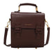 PU Leather Mini Backpack with Buckled Front Pockets - Coffee
