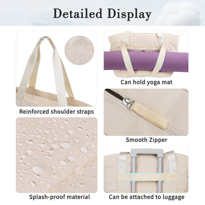 Quilted Puffy Tote for Everyday Travel and Shopping