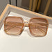 Oversized Square Sunglasses with Gradient Lenses - Champagne