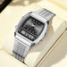 Watch Dual Display Quartz Timepiece for Everyday Use - Silver Black