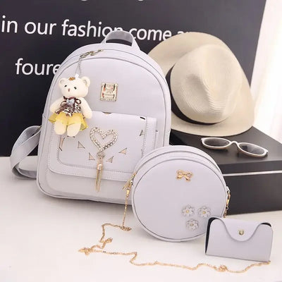 Backpack With Heart Charm and Tassel Decor Korean Style - WO2MEN