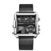 Square Dual Display Wristwatch with Analog Digital - Blet Black