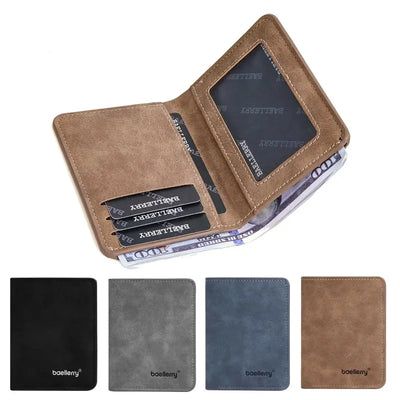 Leather Wallet with Sanded Finish for Card Essentials - WO2MEN