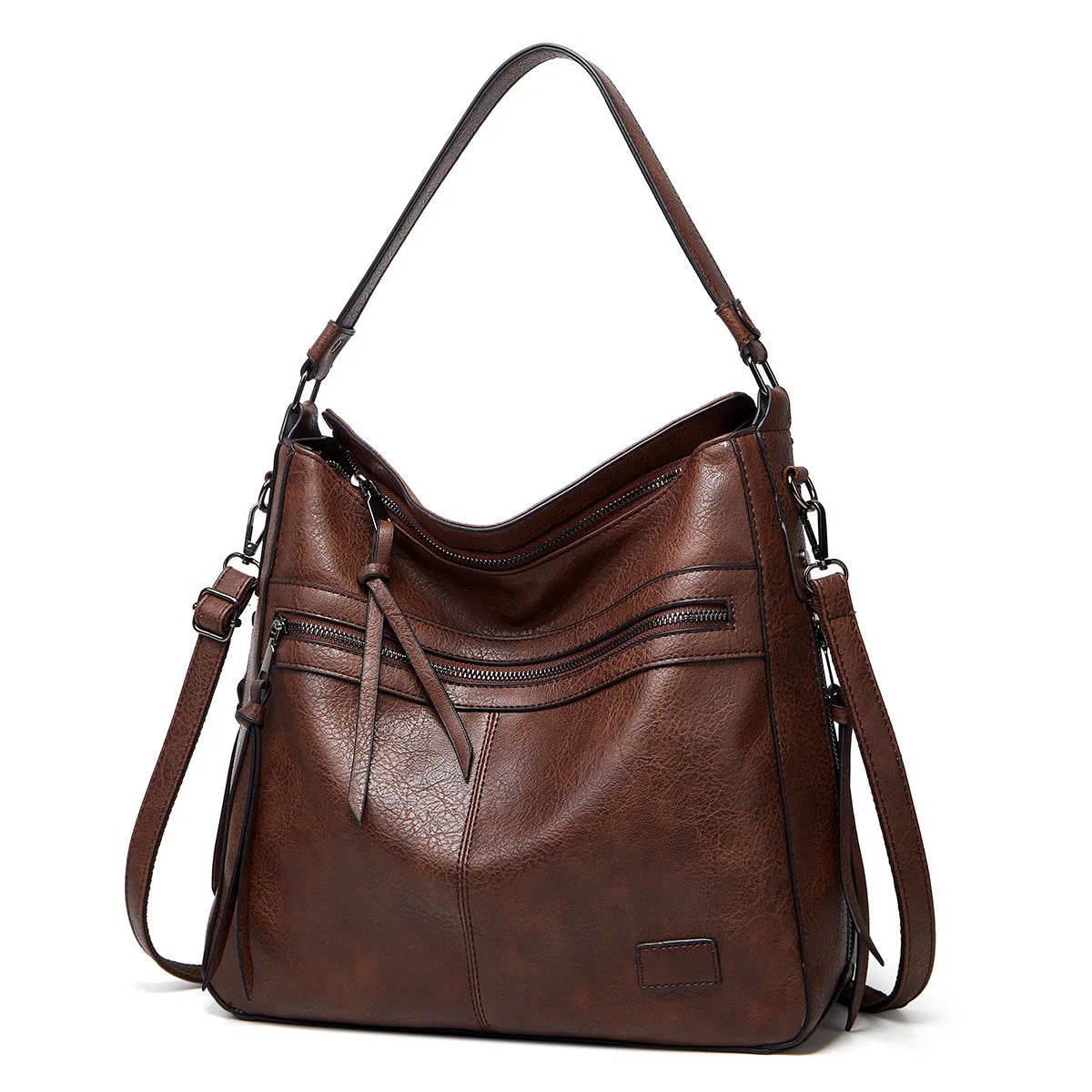 Bucket Shoulder Bag with Zipper Pockets Travel Ready
