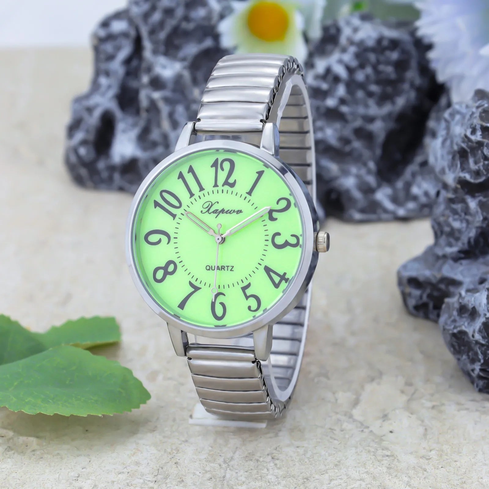 Womens Watch Luminous Dial Quartz With Large Numerals