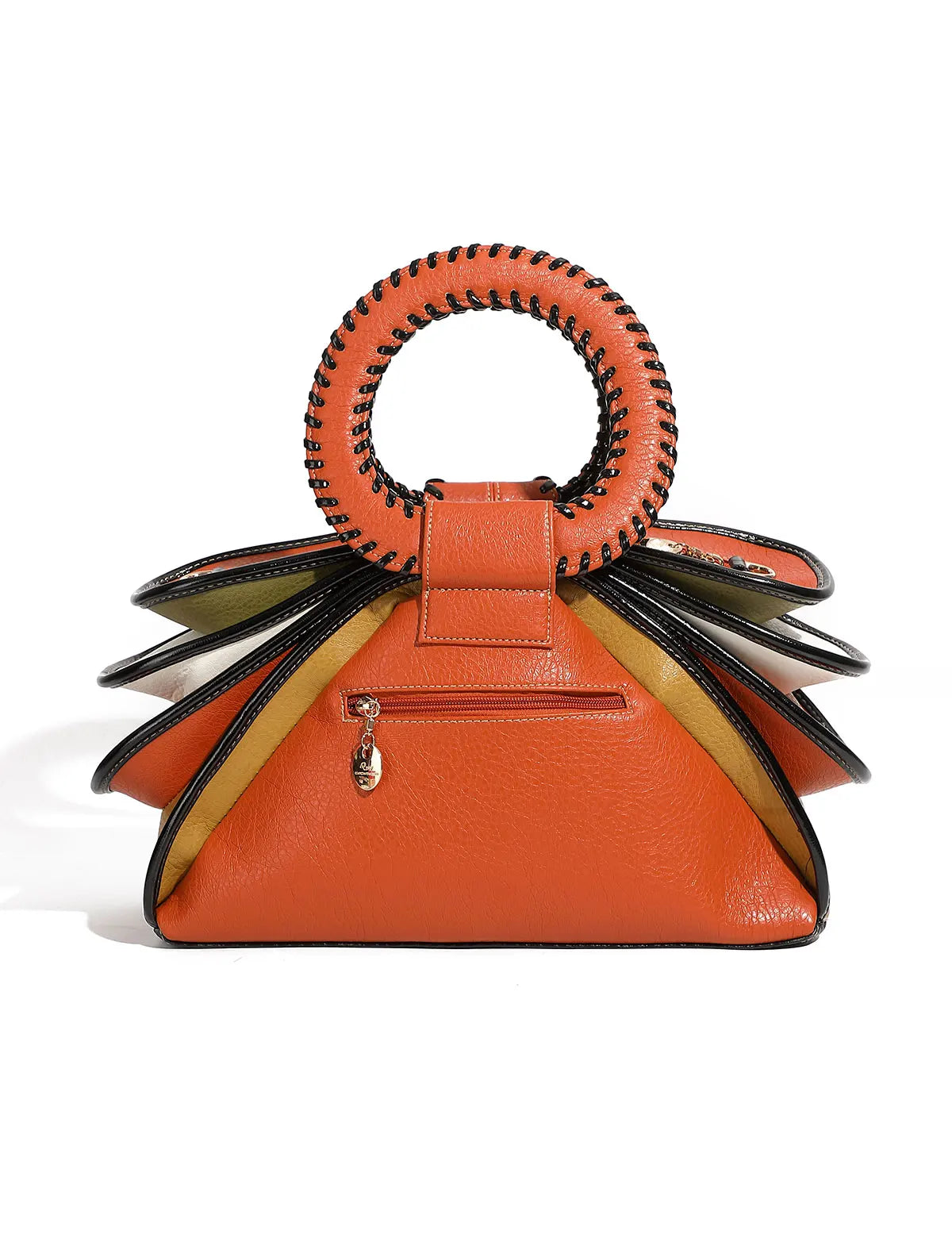 Leather Handbag with Circular Ring Handle Premium