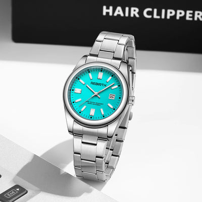 Elegant Quartz Wristwatch with Date and Steel Bracelet