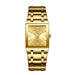 Square Dial Quartz Wristwatch with Link Bracelet - Men Gold
